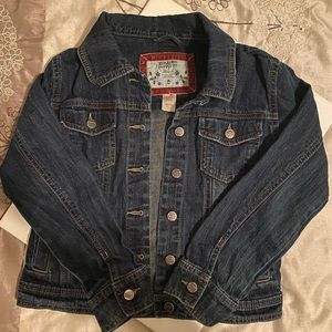 Mossimo Denim Jacket Cropped Jean Jacket Distressed size M 7/8 Kids Used